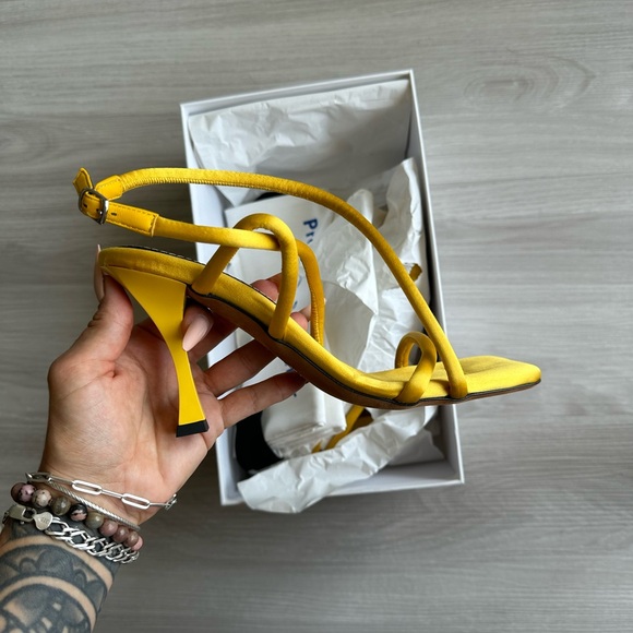 PROENZA SCHOULER YELLOW SATIN HEELS - Picture 8 of 12